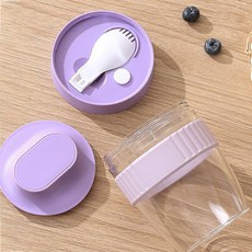 SARASA 燕麥優格杯 備餐盒 單層 570ml, 紫色, 1個