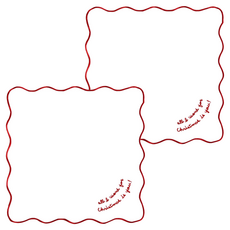 Modern House 茶會荷葉邊刺繡亮點餐巾, 2個, 1入