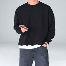 EV CLOSET 李滉FNC 男款大尺碼素色寬鬆版型大學T 6074-1