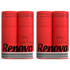 Renova 黑標彩色捲筒衛生紙 16.1m 紅色, 6捲, 2個