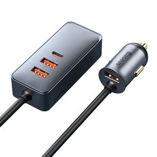 Baseus 倍思 PPS多功能車用充電器 120W 超高速車用充電器 3U+1C, 灰色, CCBX-120C2