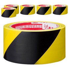 DEER BRAND 鹿頭牌 PVC警示膠帶, 黑色 + 黃色, 6捲