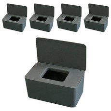 100張MEO雙蓋密封蓋濕紙巾盒, 灰色, 5個