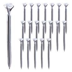 達邁達邁 寶石原子筆 1.0mm, 銀色, 20個