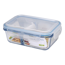 NEOFLAM 耐熱玻璃分隔保鮮盒 CLOC系列, 容器 + 蓋子, 1個