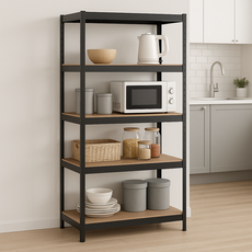 모헨 무볼트 패스트랙 철제 선반, 블랙, 5단