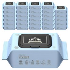 리벤스 유아용 시그니처 블루 도톰한 엠보싱 물티슈 캡형, 75g, 70매, 30개