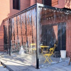 Maison Textile 0.2T 穿孔式 防風 防寒 聚氨酯 塑膠門簾 C型掛鉤 透明, 1個