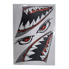 YAMAHA 勁戰6 鯊魚方向燈 + 眼睛 機車貼紙 犀牛皮抗UV材質, 鯊魚 多色, 1組