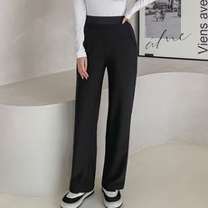 afinar 女款內刷毛半寬版鬆緊長褲