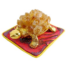 財神小舖 好運歸來 黃水晶聚財錢龜擺件 LG-2408-2 11 x 8 x 5cm, 1個