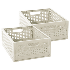 Brain 折疊箱, 象牙白, 大(400 x 300 x 150 mm), 2個