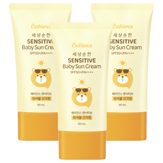 [비건라이프] 베비언스 유아용 센서티브 워셔블 선크림 SPF50+ PA++++, 80ml, 3개