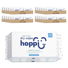 [箱裝]hoppi 雲柔乾濕兩用巾 60抽, 80gsm, 60張, 48包