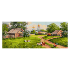 ArtLife 藝術生活 數字油畫DIY 3拼畫 悠活田園 50 x 40cm 1組, 3個