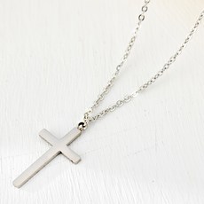 노이드비 여성용 써지컬스틸 심플 십자가 얇은체인 목걸이