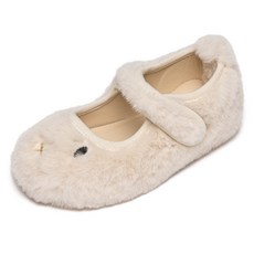 La Stella 女童兔毛平底鞋
