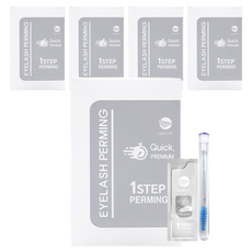래쉬업 퀵 프리미엄 아이래쉬 펌 STEP 1 10p + 케이스 마스카라 브러쉬 1p 세트, 8g, 5개