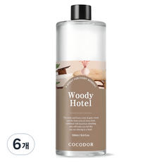 코코도르 대용량 디퓨저 리필, 우디호텔, 500ml, 6개