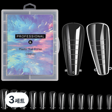 雙效美甲延長甲片 120p套組 O型, 透明, 3套