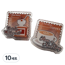 Moneyfull 咖啡廳用品設計夾 4號 2件組, 10套, 4.5 x 5.5 cm