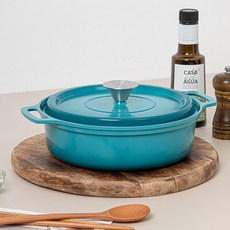 Dream Chef IH爐適用陶瓷鑄造附蓋雙耳鍋, 混色, 22cm, 1個