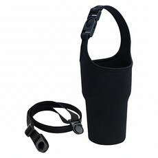 E.dot 潛水布飲料手提杯袋 環保附背帶 (長款有底30oz可用) 粉紅/黑色, 1組