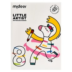 mideer 兒童抗菌無毒白板筆8色 創意水上漂, 混合顏色, 1盒