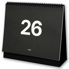 LUCALAB 2026年 MMM 中型桌曆, 黑色, 1個