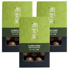 TEAPOWER 茶寶 潤覺茶 茶酵素SPA按摩皂, 雙面按摩球造型, 茶籽酵素, 天然精油, 無有害化學添加物, 100g, 3個