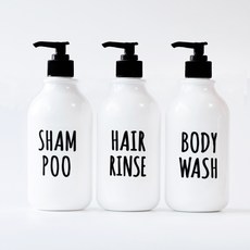 白色按壓瓶 英文字母瓶 3件組, 混合顏色, 1套