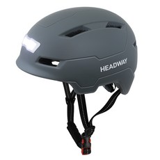Headway 前後LED燈 電動滑板車 自行車 電動滑板車 安全帽 E3-10L, 霧面灰色, 1個