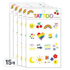 Petit 迷你紋身貼紙 TS017, 彩虹, 15個