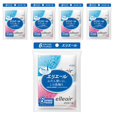 elleair 艾黎艾爾 柔膚細緻隨身面紙 100%紙漿 柔軟親膚 口袋型 20枚x10組, 10張, 6包, 5袋