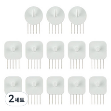 按壓式無痕釘 U形3入 + 一字形10入 組, 白色, 2套