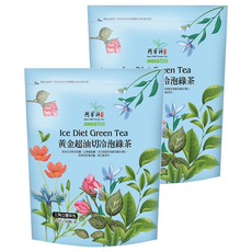 AWAStea 阿華師 三角立體茶包 黃金超油切冷泡綠茶 含玫瑰花瓣 蘋果膳食纖維 80公克, 4g, 20包, 2袋