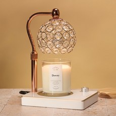 Candle Department Store 大豆蠟燭 280g + 寶石融蠟燈組, 柔軟精香, 玫瑰金 + 白色