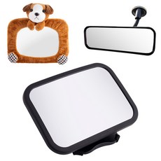 Merry bon 汽車座椅後視鏡 + 狗狗保護套 + 輔助後照鏡組合, 1套, 黑色(後視鏡, 輔助後照鏡)