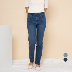 ELLE GIRL 슬림핏 밑단 커팅 스판 데님