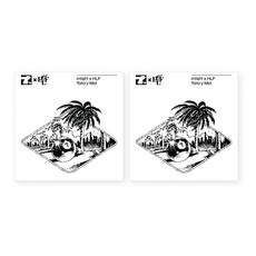 instant tattoo 威基基紋身貼紙, 2個, 單一顏色