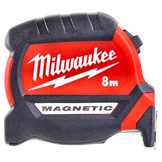 Milwaukee 美沃奇 全公分磁性捲尺 8m 尺帶可拉長達3.6m不彎曲, 1個