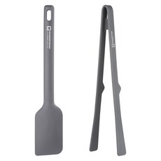 WAGENSTEIGER Edel 矽膠廚具2件組, 鍋鏟 + 站立式料理夾, 深色, 1套