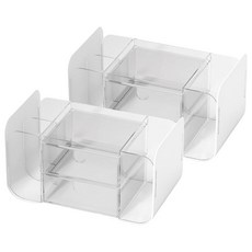 코히모 U형 투명 2단서랍 데스크 오거나이저 4W239, 2개, 화이트