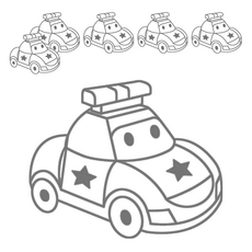 AMOS 阿摩司 壓克力模型版 小(7 x 7cm), 警車, 6個