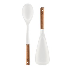 바겐슈타이거 플렉시벨 플래티넘 실리콘 키친툴 2종세트, 볶음스푼+멀티스푼, 화이트, 1세트