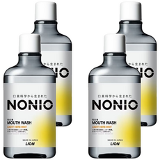 LION 獅王 NONIO 終結口氣漱口水 99.9%口臭原因菌去除 幫助清除牙菌斑 日本調香職人特調, 600ml, 4瓶