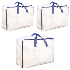 小麥購物 網格棉被收納袋 C449 特大(58 x 25 x 50cm) 245g, 顏色隨機, 3個