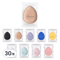 Tteluwa 超服貼迷你粉撲 水滴氣墊 獨立包裝, 隨機出貨, 30個