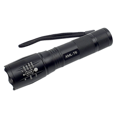斯力森 LED 變焦手電筒 單支, 黑色, 1個