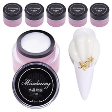 Misscheering 美甲水晶凝膠, 白色, 6罐, 8ml